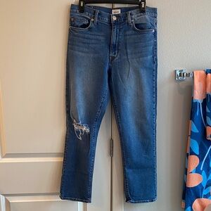 Hudson Jeans Women's Straight Leg in Distressed Blue